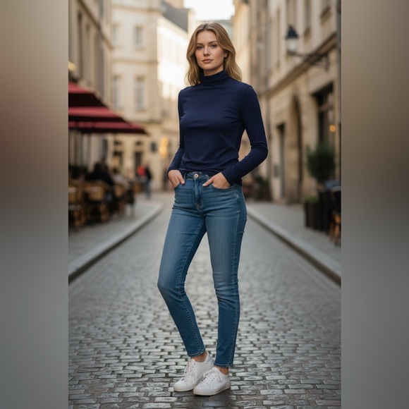 lululemon athletica Sweaters - NWOT 💙 lululemon athletica Deep Blue Turtleneck Jersey Long Sleeve Top